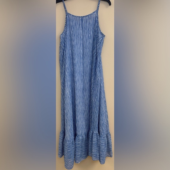 Blue and White Mud Pie Adora Maxi Dress, size large - Picture 4 of 5